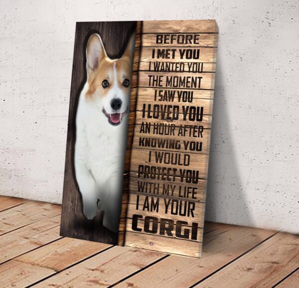Corgi Matte Canvas –  Dog Wall Art – Poster To Print – Housewarming Gifts