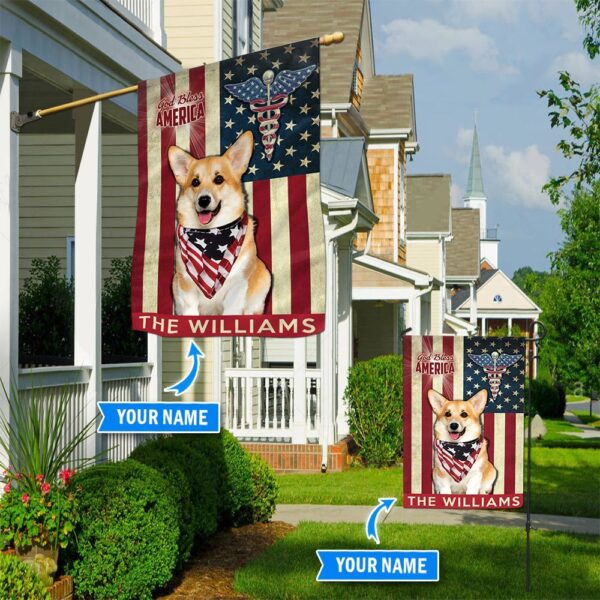 Corgi Nurses Personalized Flag – Custom Dog Garden Flags – Dog Flags Outdoor