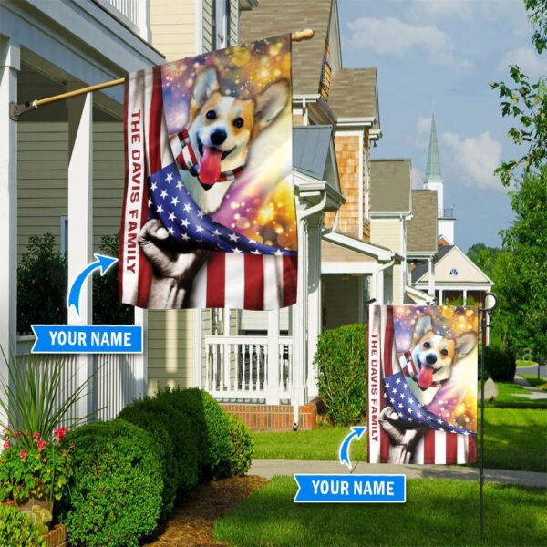 Corgi Personalized Dog Garden Flag – Custom Dog Garden Flags – Dog Flags Outdoor