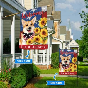 Corgi Personalized House Flag Custom Dog Garden Flags Dog Flags Outdoor 1