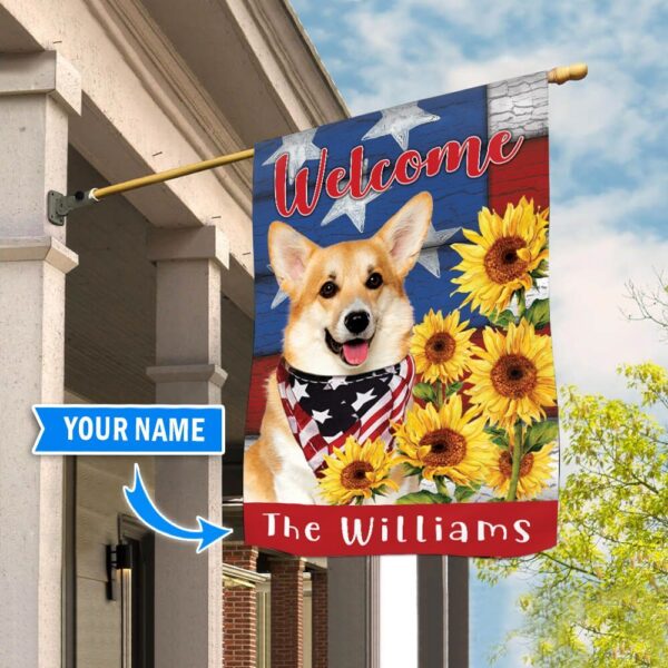 Corgi Personalized House Flag – Custom Dog Garden Flags – Dog Flags Outdoor