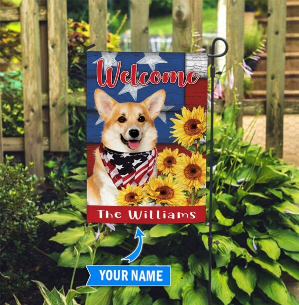 Corgi Personalized House Flag – Custom Dog Garden Flags – Dog Flags Outdoor