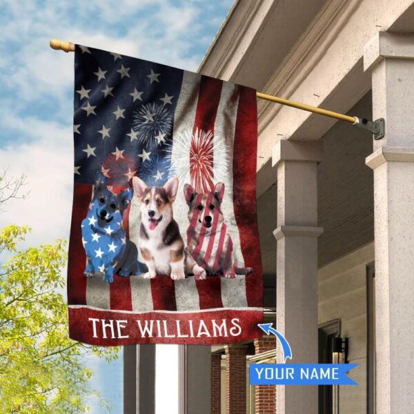 Corgi Personalized House Flag – Garden Dog Flag – Custom Dog Garden Flags – Outdoor Decor