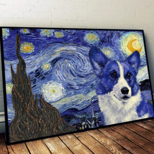 Corgi Poster Matte Canvas Dog Wall Art Prints Painting On Canvas 1