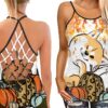 Corgi Pumpkin Cartoon Criss Cross Open Back Tank Top – Workout Shirts – Gift For Dog Lovers