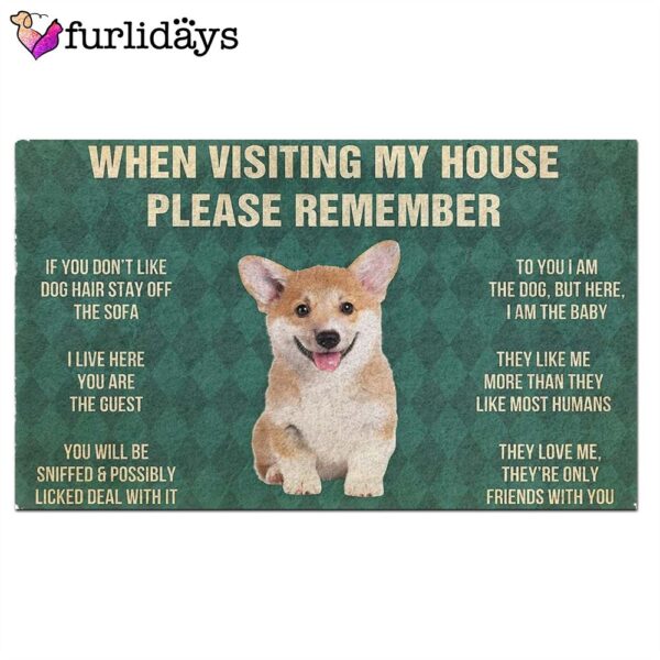 Corgi Puppy’s Rules Doormat – Xmas Welcome Mats – Dog Memorial Gift