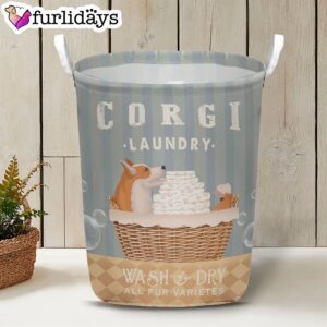 Corgi Wash And Dry Laundry Basket Dog Laundry Basket Christmas Gift For Her Home Decor 3