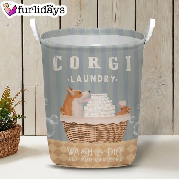 Corgi Wash And Dry Laundry Basket – Dog Laundry Basket – Christmas Gift For Her – Home Decor