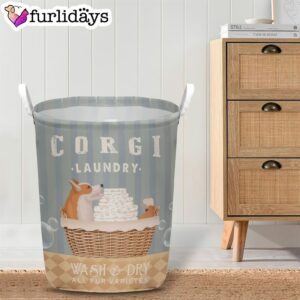 Corgi Wash And Dry Laundry Basket Dog Laundry Basket Christmas Gift For Her Home Decor 4