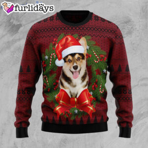 Corgi Wreath Gift For Dog Lover Ugly Christmas Sweater Xmas Gifts For Him or Her 1