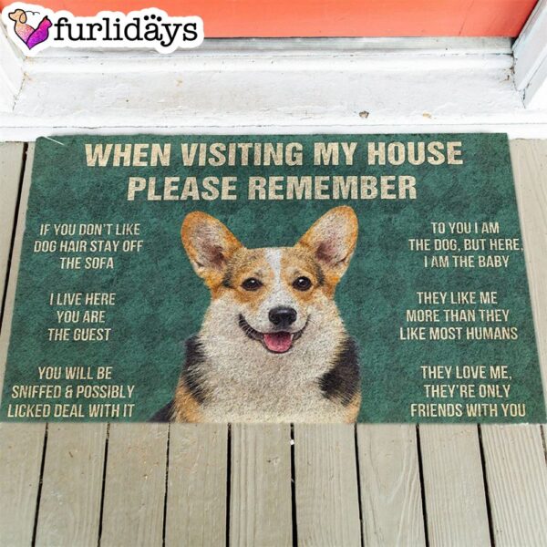 Corgi’s Rules Doormat – Outdoor Decor – Christmas Gift For Pet Lovers