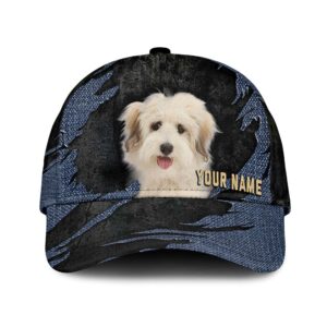Coton De Tulear Jean Background Custom Name Cap Classic Baseball Cap All Over Print Gift For Dog Lovers 1 vtq8oi