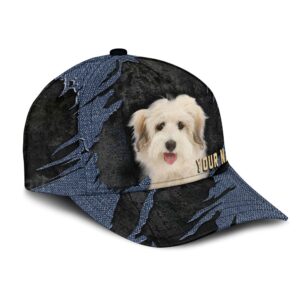 Coton De Tulear Jean Background Custom Name Cap Classic Baseball Cap All Over Print Gift For Dog Lovers 2 ekjyln
