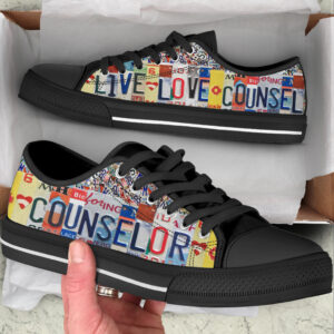 Counselor Live Love Counsel License Plates Low Top Shoes Best Gift For Teacher School Shoes Malalan 2