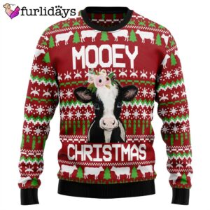 Cow Mooey Christmas Ugly Christmas Sweater…
