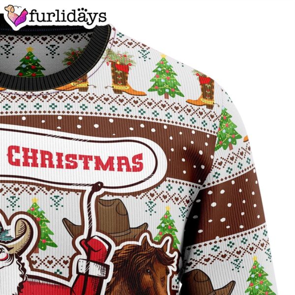 Cowboy Santa Claus Ugly Christmas Sweater – Xmas Gifts For Dog Lovers – Gift For Christmas
