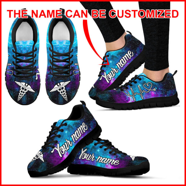 Custom Name Nurse Galaxy Personalized Shoes Fashion Sneaker For Men And Women Comfortable Walking Running Lightweight Casual Shoes Malalan