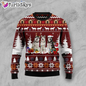 Cute Alaskan Christmas Gift Dog Lover Ugly Christmas Sweater Gifts For Dog Lovers 1
