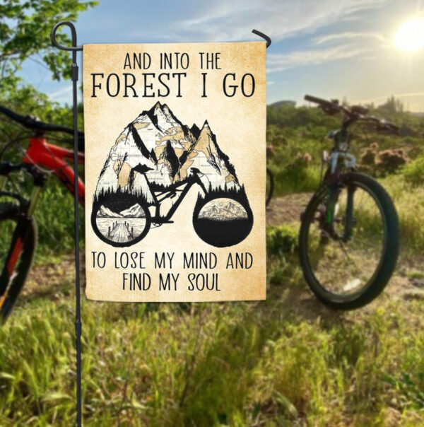 Cycling And Into The Forest Flag – Flags For The Garden – Backyard Outdoor Flag