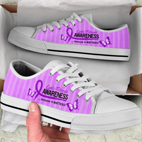 Cystic Fibrosis Shoes Because It Matters Low Top Shoes – Best Gift For Men And Women – Cancer Awareness Shoes