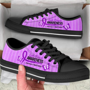 Cystic Fibrosis Shoes Because It Matters Low Top Shoes Best Gift For Men And Women Cancer Awareness Shoes 2
