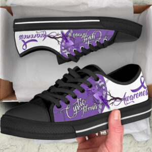 Cystic Fibrosis Shoes Hummingbird Low Top Shoes Best Gift For Men And Women Cancer Awareness Shoes 2