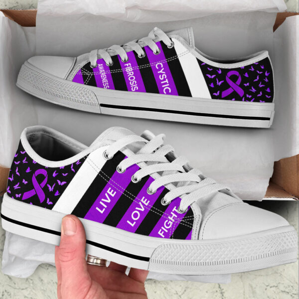 Cystic Fibrosis Shoes Plaid Low Top Shoes – Best Gift For Men And Women – Cancer Awareness Shoes
