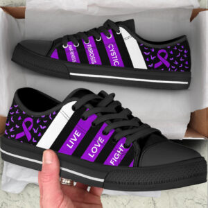 Cystic Fibrosis Shoes Plaid Low Top Shoes Best Gift For Men And Women Cancer Awareness Shoes 2