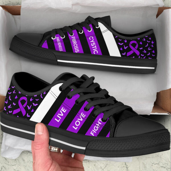 Cystic Fibrosis Shoes Plaid Low Top Shoes – Best Gift For Men And Women – Cancer Awareness Shoes