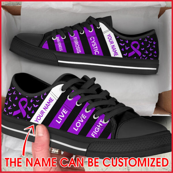 Cystic Fibrosis Shoes Plaid Low Top Shoes Canvas Shoes – Personalized Custom – Best Gift For Men And Women