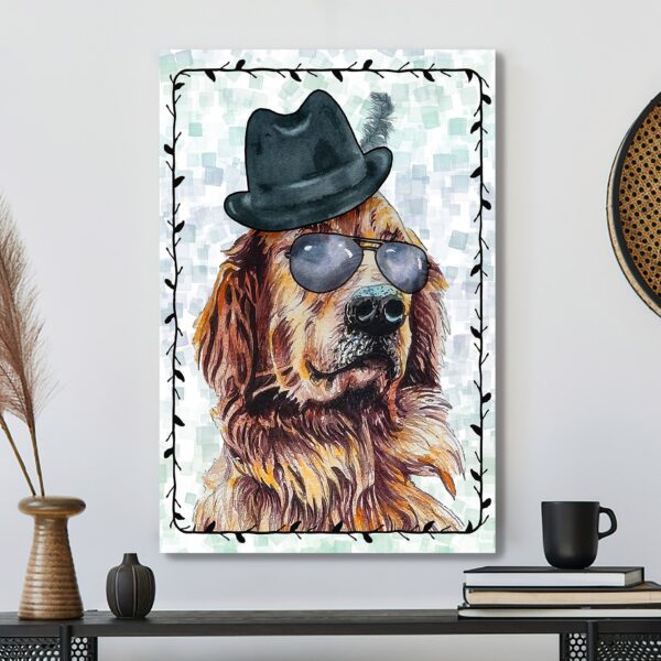 Dog Golden Retriever Wears Glasses – Dog Pictures – Dog Canvas Poster – Dog Wall Art – Gifts For Dog Lovers – Furlidays