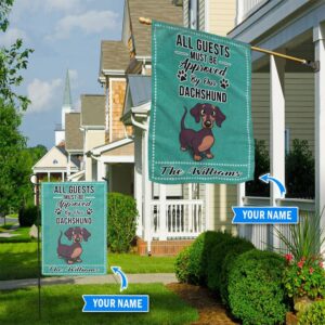 Dachshund All Guests Approved Personalized Flag…