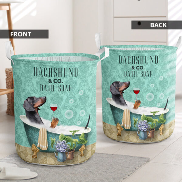 Dachshund And Bath Soap Laundry Basket – Dog Laundry Basket – Christmas Gift For Her – Home Decor