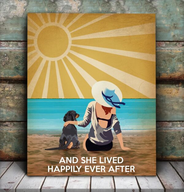 Dachshund And She Lived Happily Ever After Matte Canvas- Dog Canvas Wall Art – Gift For Dog Lovers