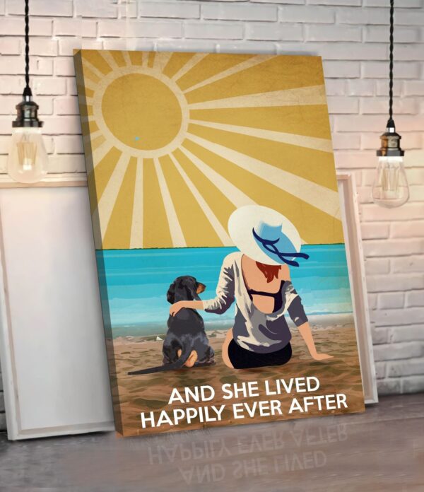 Dachshund And She Lived Happily Ever After Matte Canvas- Dog Canvas Wall Art – Gift For Dog Lovers