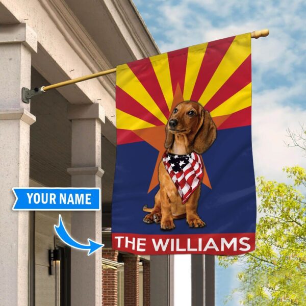 Dachshund Arizona Personalized Garden Flag – Custom Dog Garden Flags – Dog Flags Outdoor