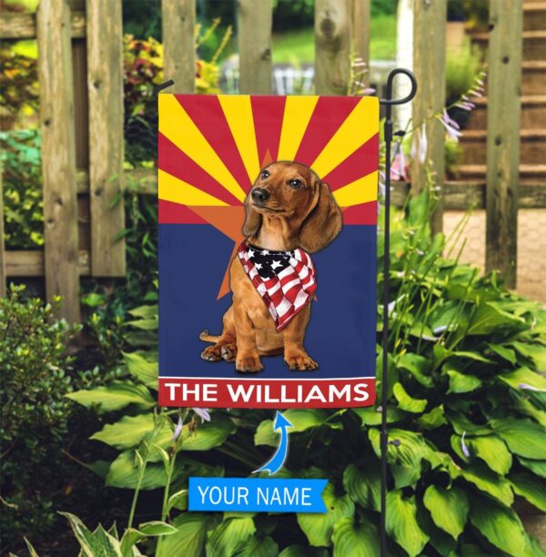 Dachshund Arizona Personalized Garden Flag – Custom Dog Garden Flags – Dog Flags Outdoor