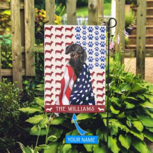 Dachshund Black Personalized Flag Garden Dog Flag Custom Dog Garden Flags 3