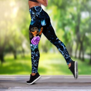 Dachshund Butterfly With Rose Hollow Tanktop Legging Set Outfit Casual Workout Sets Dog Lovers Gifts For Him Or Her 3 rjd1kh