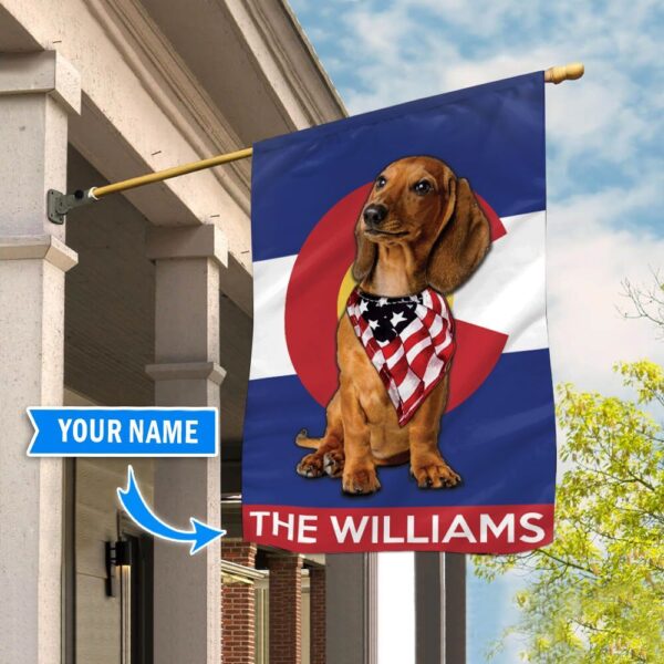 Dachshund Colorado Personalized Garden Flag – Custom Dog Garden Flags – Dog Flags Outdoor
