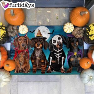 Dachshund Costume Party Halloween Doormat –…