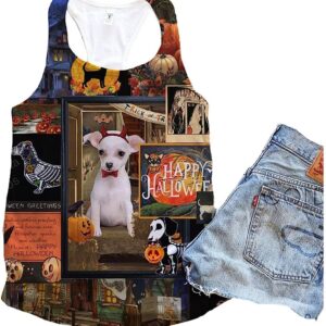 Dachshund Dog Halloween Art Tank Top Summer Casual Tank Tops For Women Gift For Young Adults 1 nsjuic