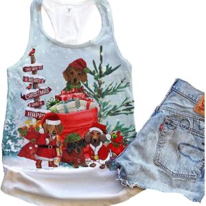 Dachshund Dog Lovely Christmas Art Tank Top Summer Casual Tank Tops For Women Gift For Young Adults 1 blvubn