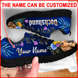 Dachshund Dog Lover Shoes Flower Power Sneaker Walking Shoes Personalized Custom Best Gift For Dog Lover 3