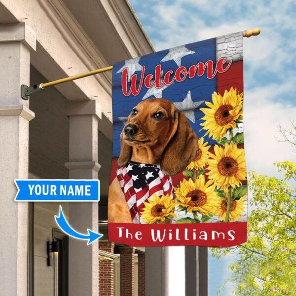 Dachshund Dog Personalized Flag – Custom Dog Garden Flags – Dog Flags Outdoor