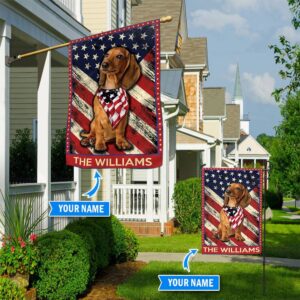 Dachshund Dog Personalized Garden Flag –…
