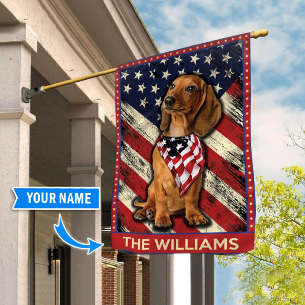 Dachshund Dog Personalized Garden Flag – Custom Dog Garden Flags – Dog Flags Outdoor