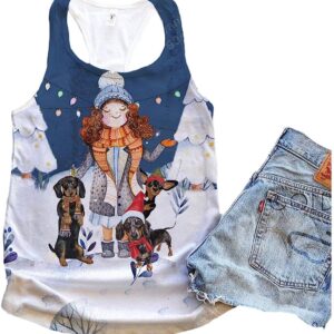 Dachshund Dog Snow White All Night Tank Top Summer Casual Tank Tops For Women Gift For Young Adults 1 abl2vy