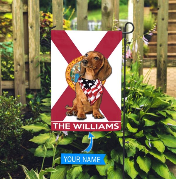 Dachshund Florida Personalized Garden Flag – Custom Dog Garden Flags – Dog Flags Outdoor