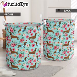 Dachshund Flower Laundry Basket Dog Laundry Basket Christmas Gift For Her Home Decor 2